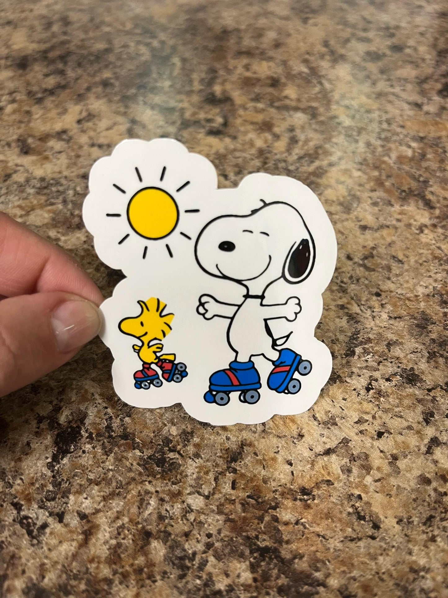 Roller Skating Skates Snoopy & Woodstock Waterproof Sticker | Peanuts Summer Fun Vinyl | 2 Size Options | Laptop Yeti Stanley Kindle Cooler+
