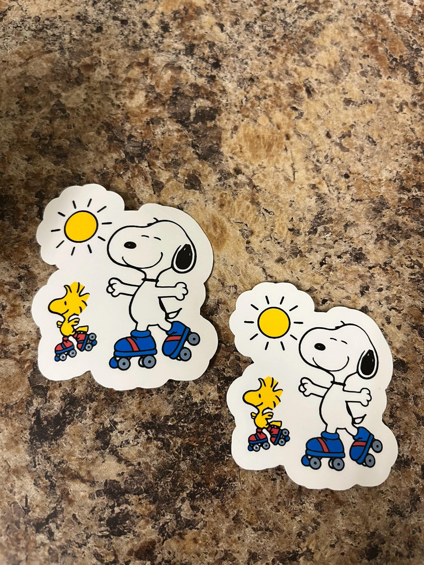 Roller Skating Skates Snoopy & Woodstock Waterproof Sticker | Peanuts Summer Fun Vinyl | 2 Size Options | Laptop Yeti Stanley Kindle Cooler+