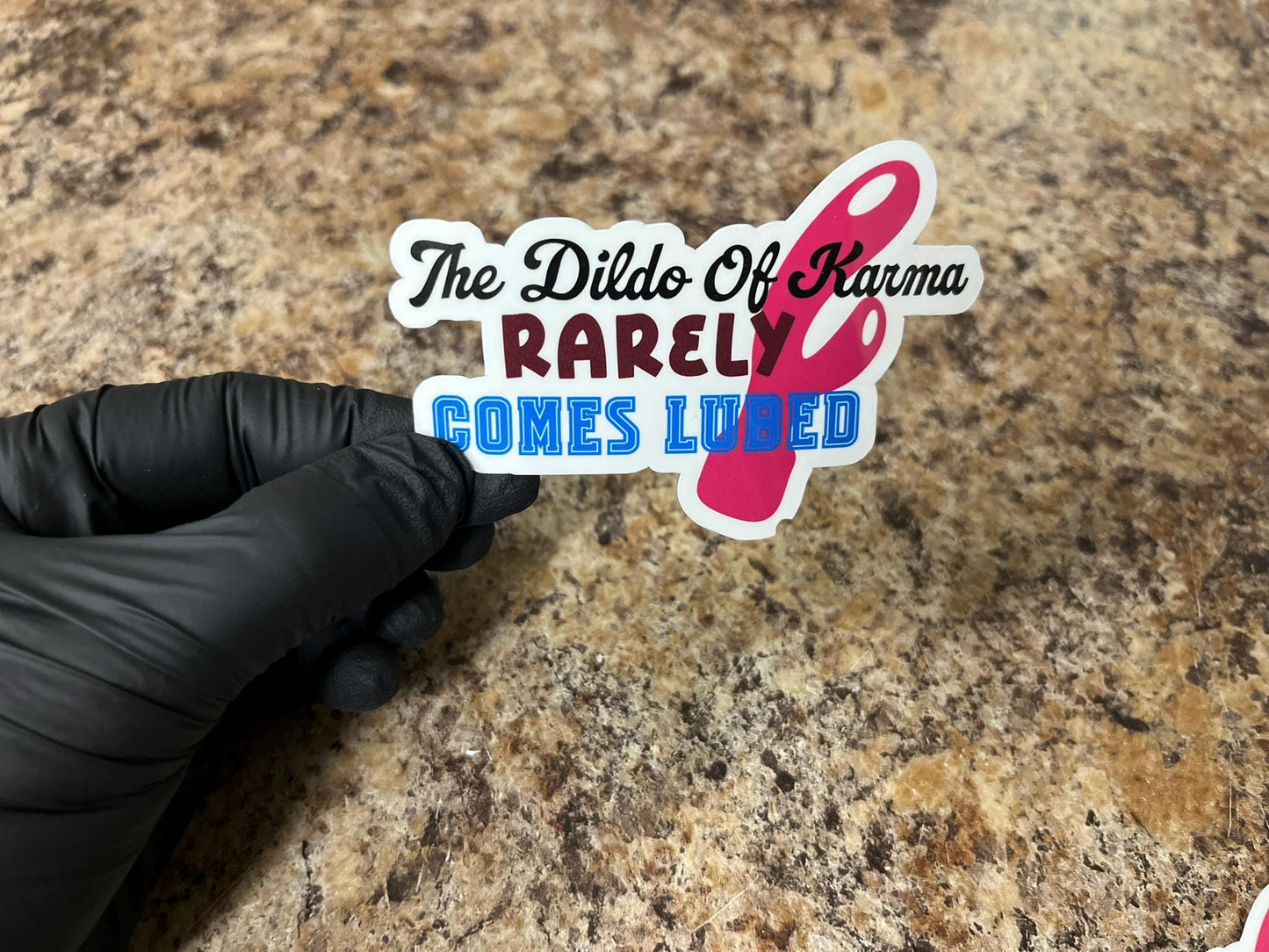 The Dildo of Karma Adult Humor Sticker | Sarcastic NSFW Art | Mature Joke Decal | 3 Size Options