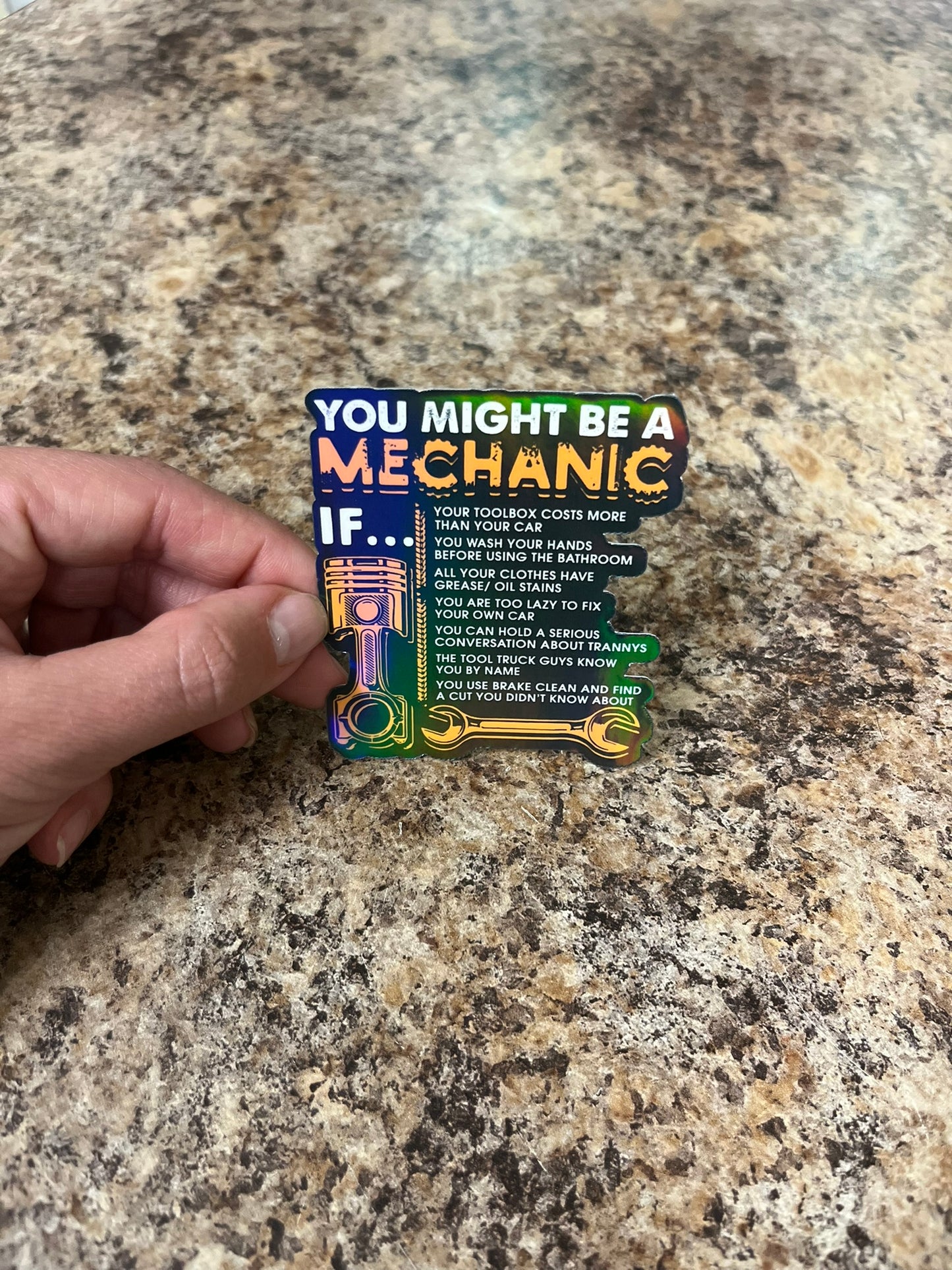 You Might Be A Mechanic Waterproof Sticker | Funny Tool Vinyl | 4 Size & Finish Options | Laptop Yeti Stanley Cooler+