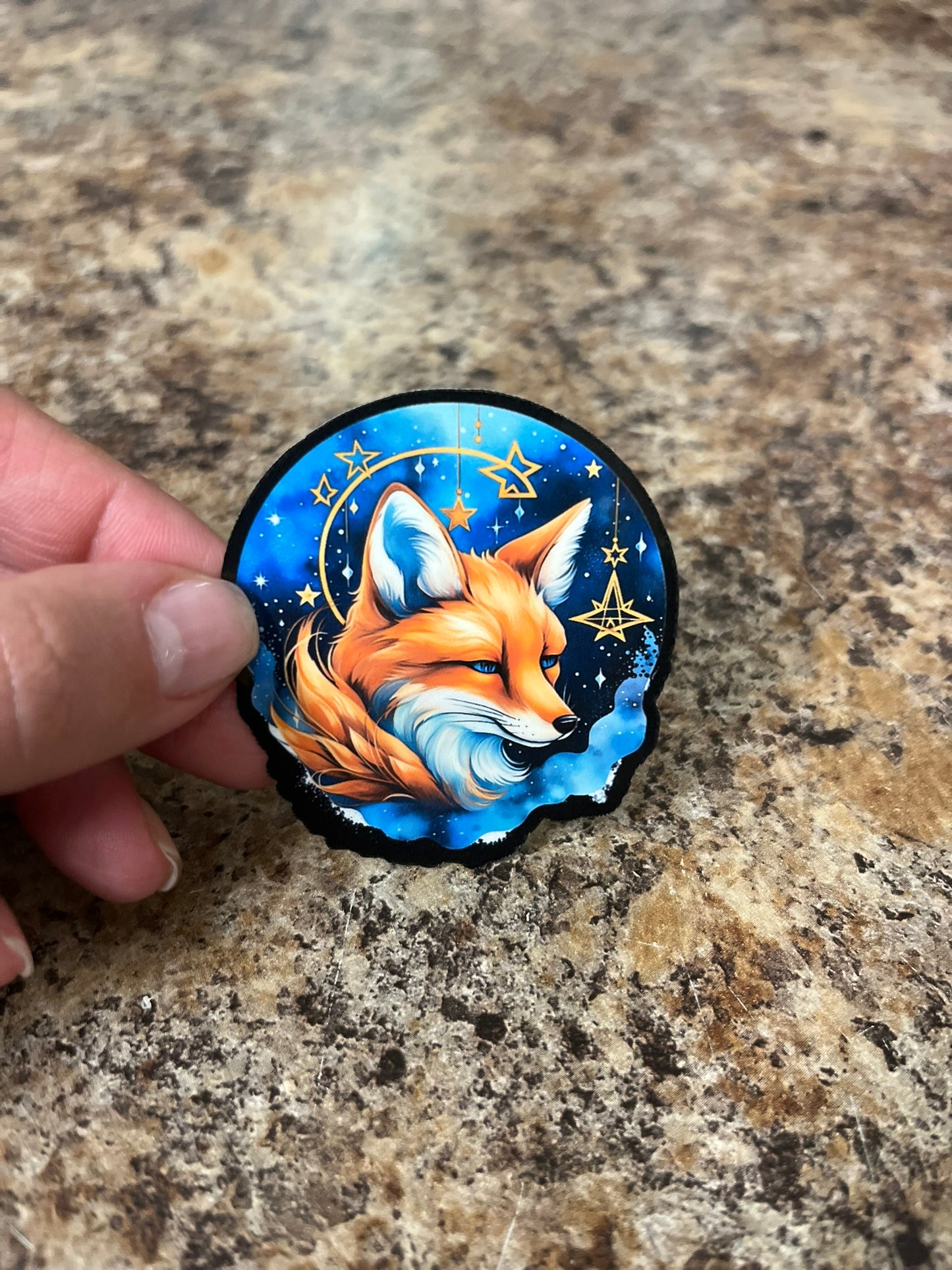 Celestial Fox Constellation Waterproof Sticker | Golden Stars Vinyl | 2 Size Options | Laptop Yeti Stanley Cooler+