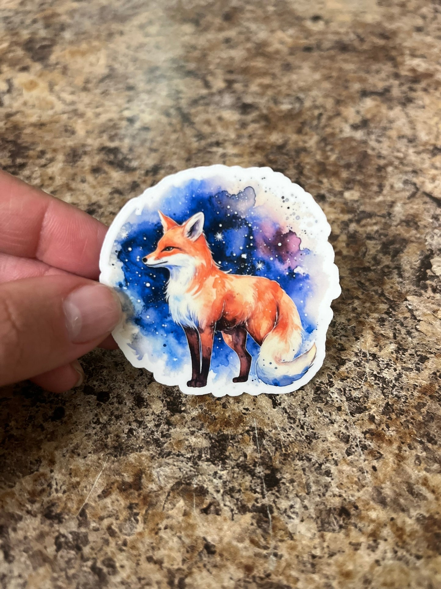 Pastel Galaxy Fox Waterproof Sticker | Cosmic Space Vinyl | 2 Size Options | Laptop Yeti Stanley Cooler+