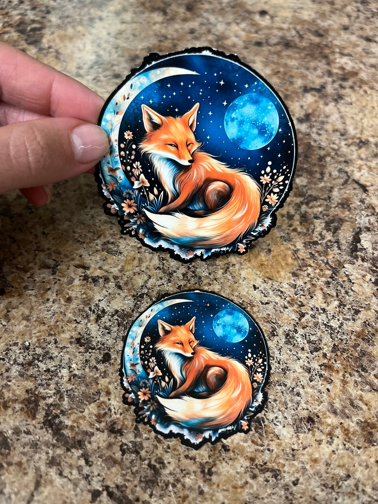 Moonlit Fox Garden Waterproof Sticker | Night Sky Vinyl | 2 Size Options | Laptop Yeti Stanley Cooler+