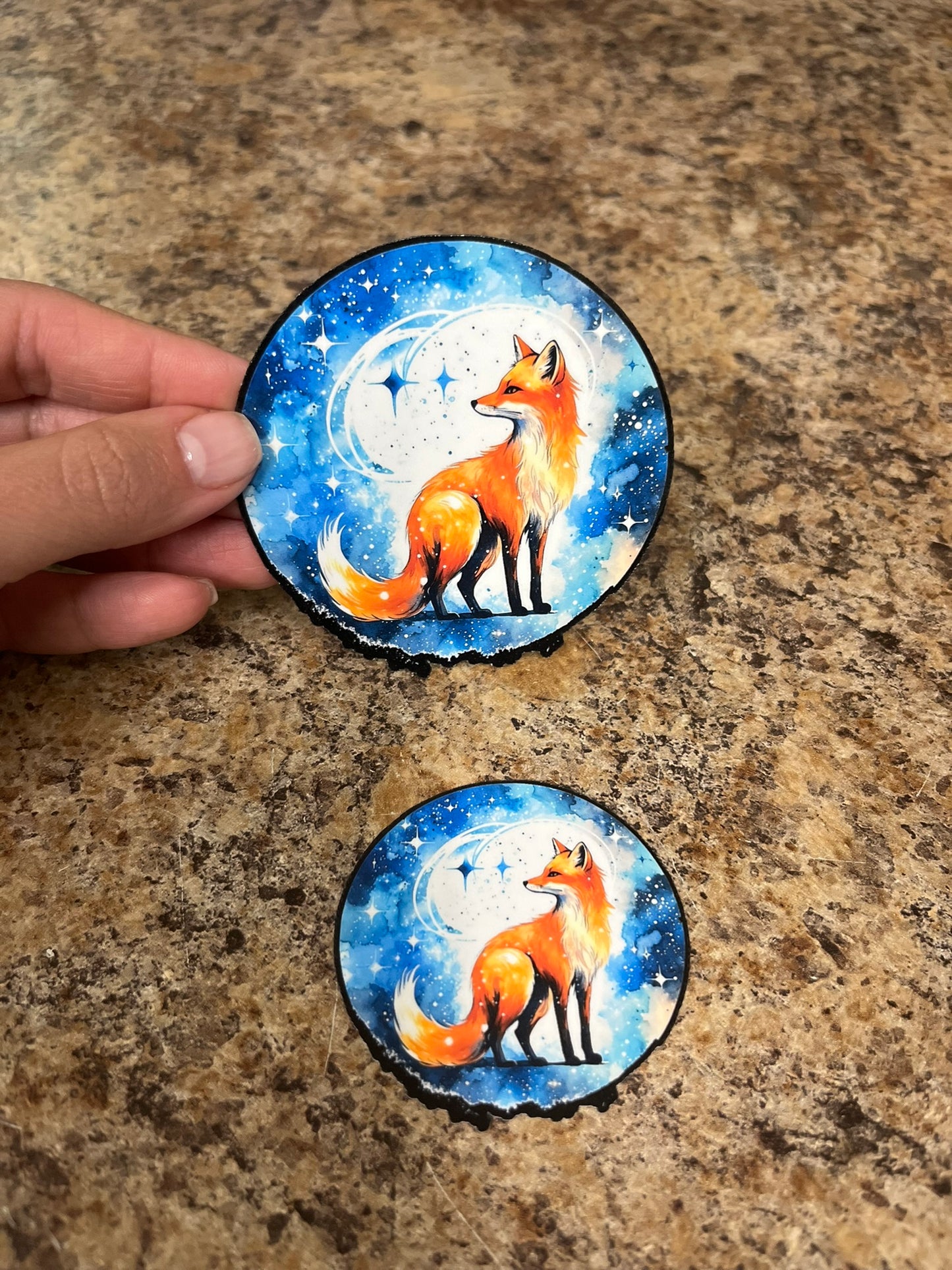 Fox Moon Gazer Waterproof Sticker | Starry Night Vinyl | 2 Size Options | Laptop Yeti Stanley Cooler+