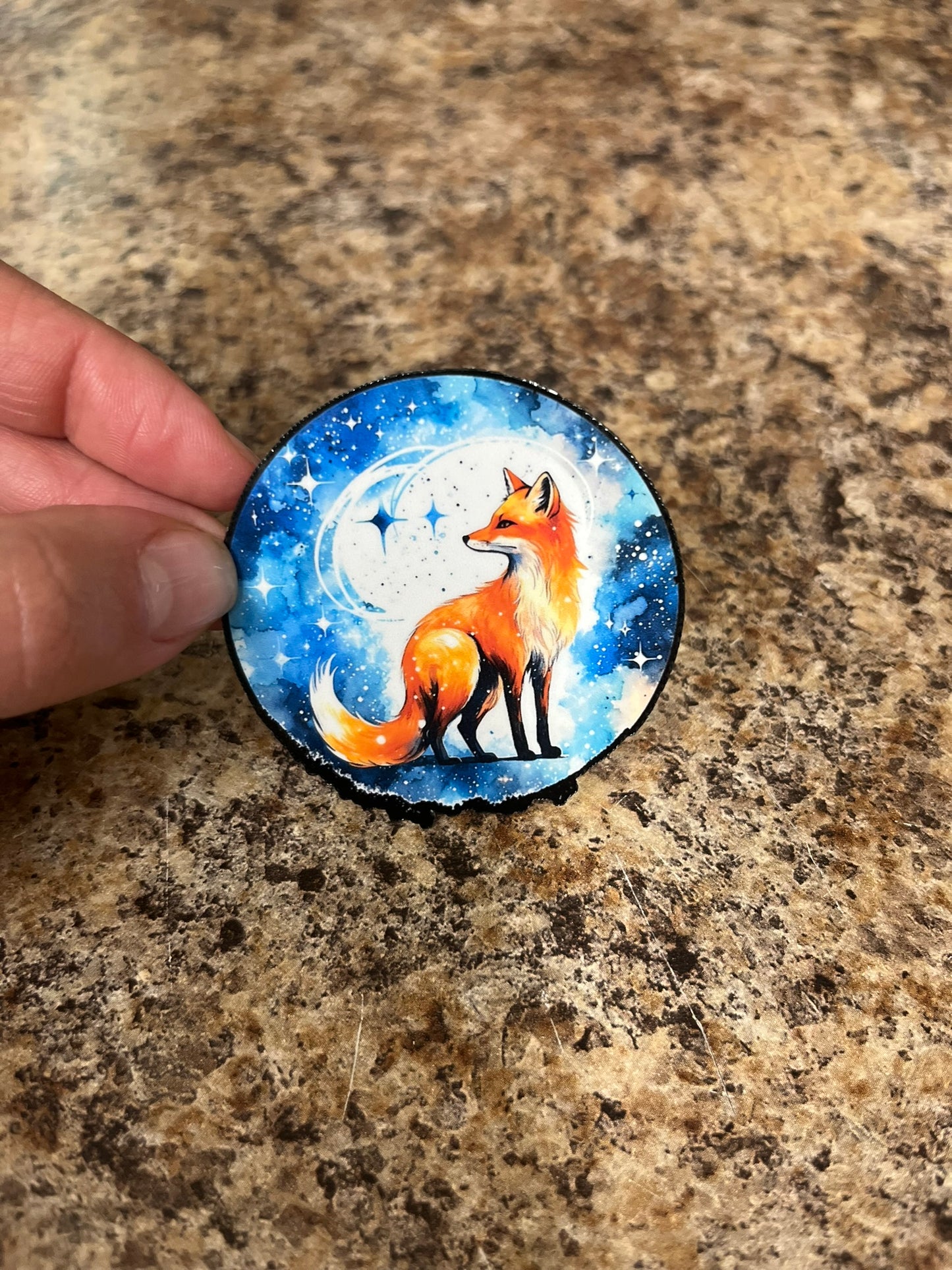 Fox Moon Gazer Waterproof Sticker | Starry Night Vinyl | 2 Size Options | Laptop Yeti Stanley Cooler+