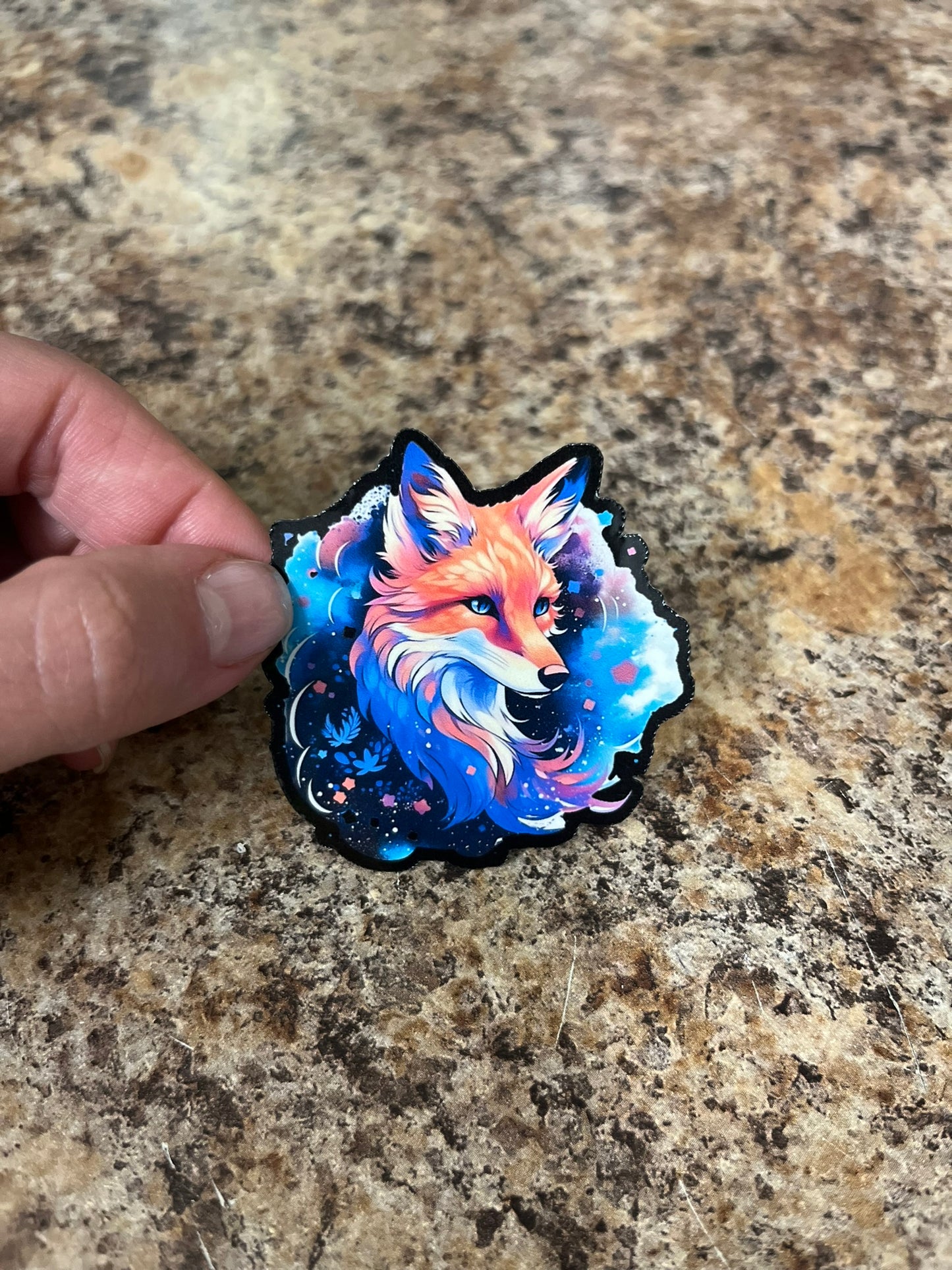 Cosmic Watercolor Fox Waterproof Sticker | Galaxy Spirit Vinyl | 2 Size Options | Laptop Yeti Stanley Cooler+