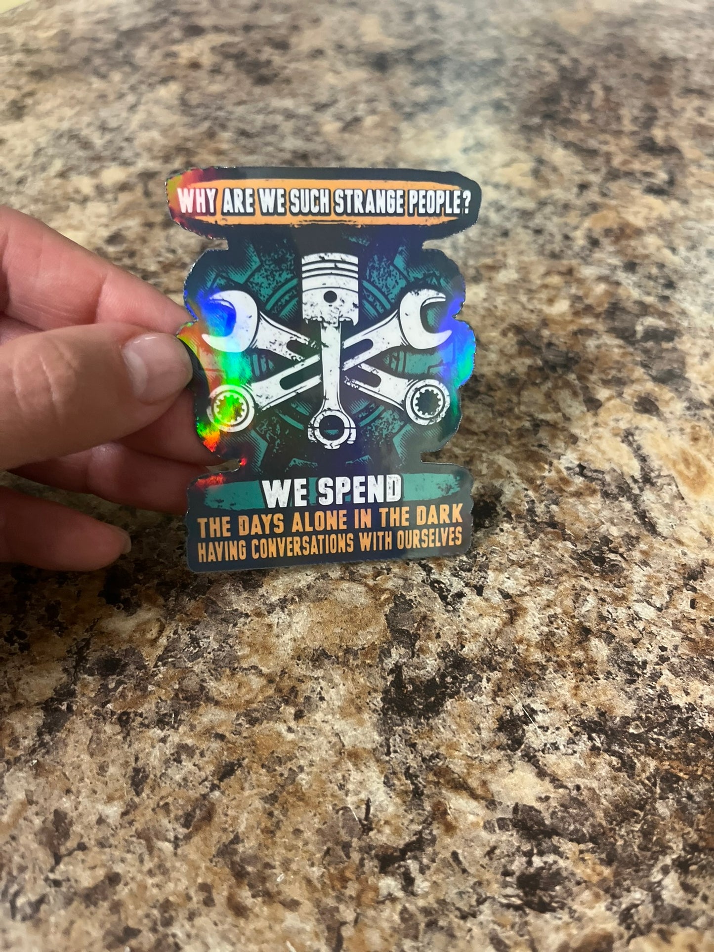 Mechanic Strange People Waterproof Sticker | Piston Wrench Vinyl | 4 Size & Finish Options | Laptop Yeti Stanley Cooler+