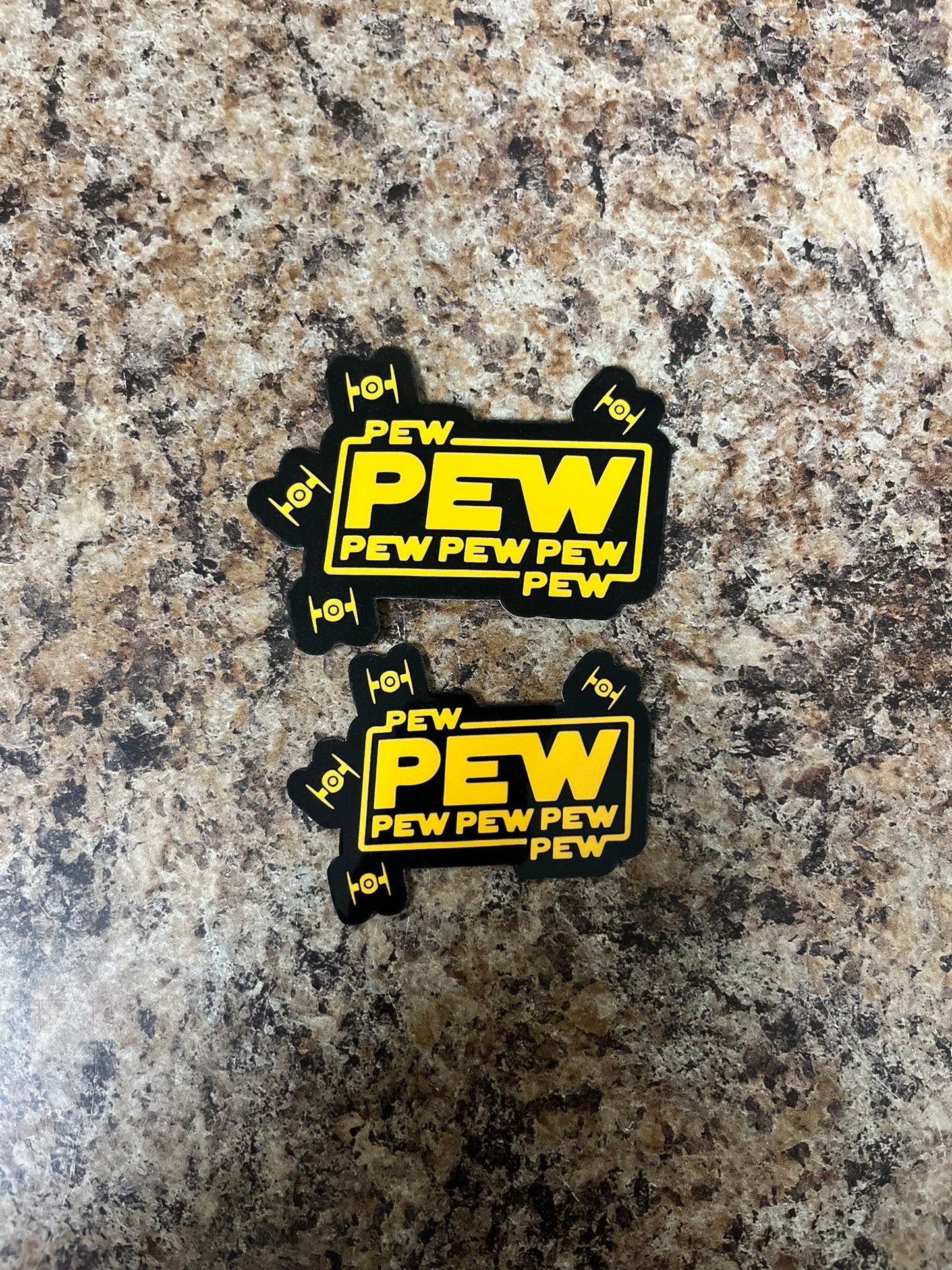 Star Wars TIE Fighter Pew Waterproof Sticker | Blaster Sound Vinyl | 2 Size Options | Laptop Yeti Stanley Cooler+
