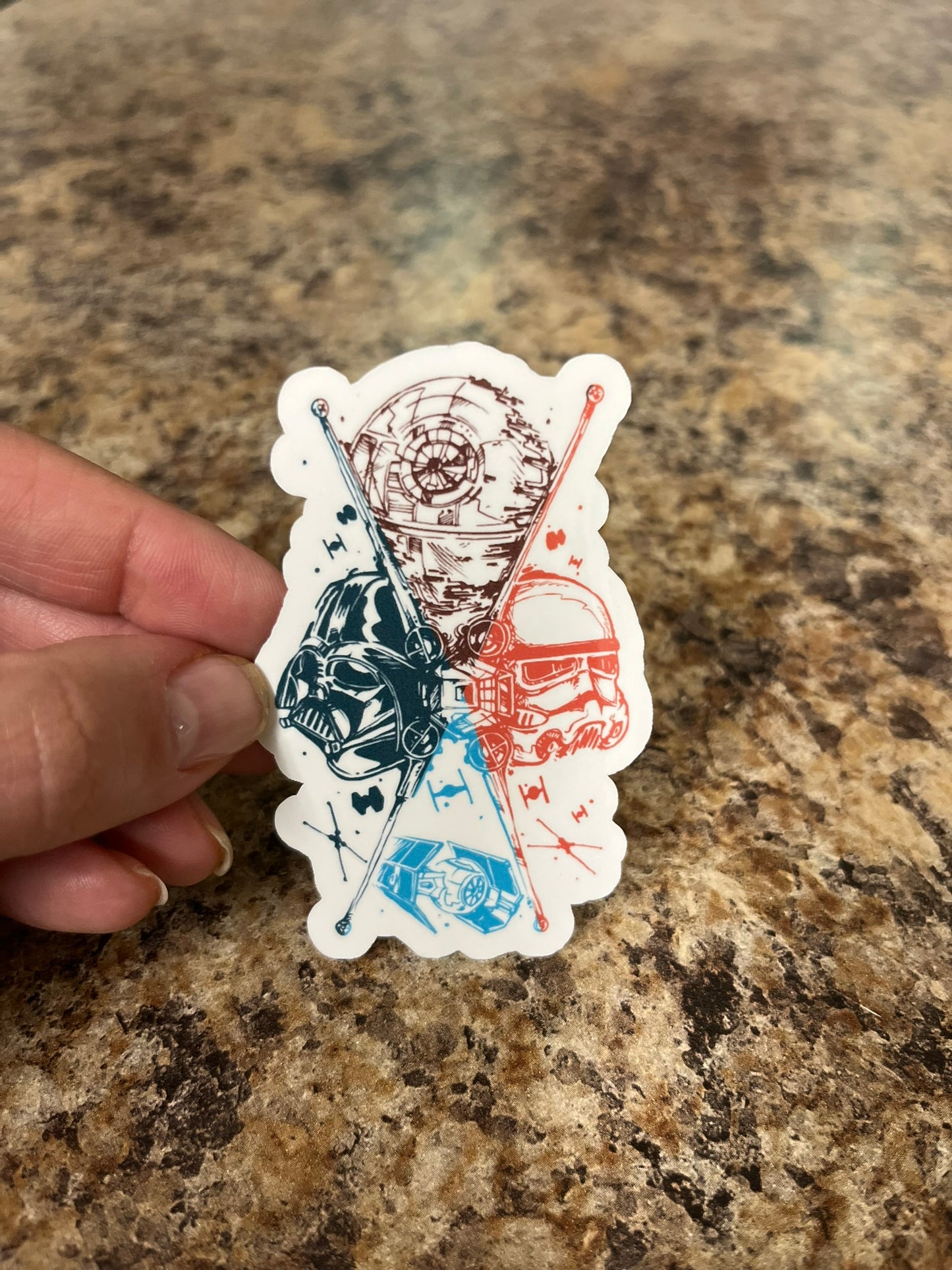 Star Wars Empire Waterproof Sticker | Vader Death Star Vinyl | 4 Color & Size Options | Laptop Yeti Stanley Cooler+