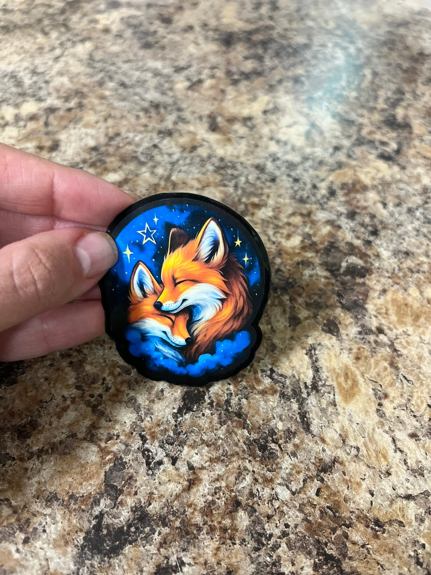 Foxes Love Written in Stars Waterproof Sticker | Cosmic Night Vinyl | 2 Size Options | Laptop Yeti Stanley Cooler+