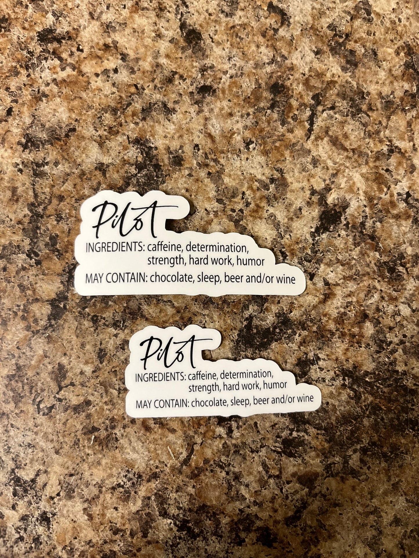 Pilot Ingredients Waterproof Sticker | Aviation Humor Vinyl | 2 Size Options | Laptop Yeti Stanley Cooler+