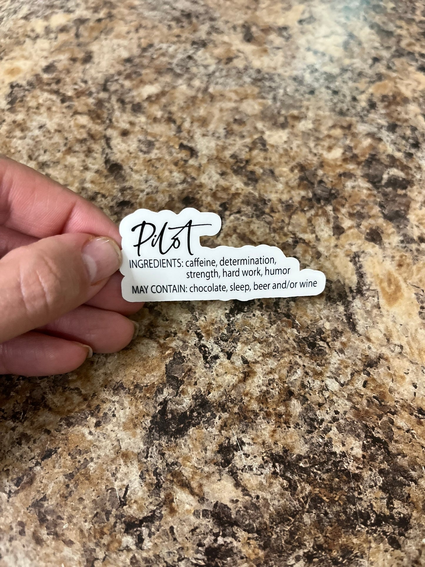 Pilot Ingredients Waterproof Sticker | Aviation Humor Vinyl | 2 Size Options | Laptop Yeti Stanley Cooler+