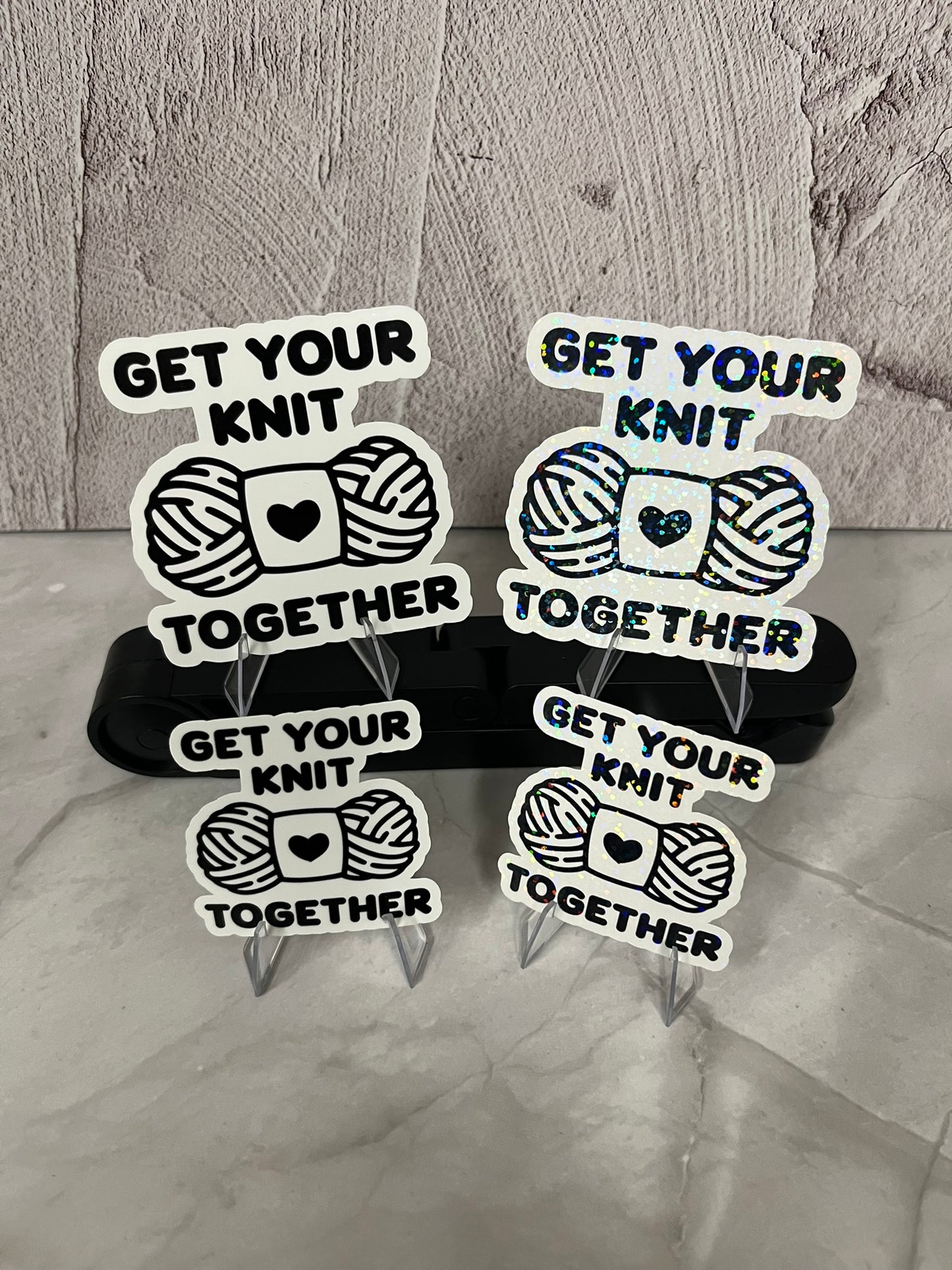 Get Your Knit Together Waterproof Sticker | Yarn Heart Vinyl | 4 Size & Finish Options | Laptop Yeti Stanley Cooler+