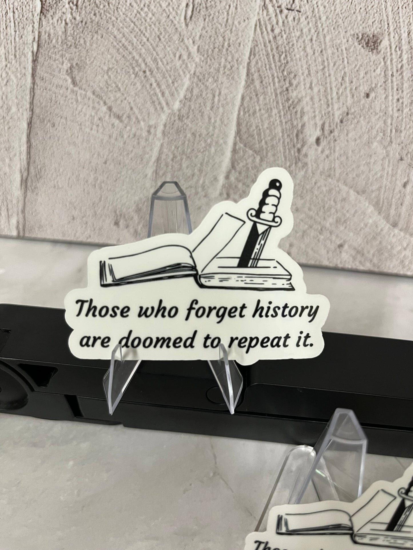 Wednesday Addams History Waterproof Sticker | Book Dagger Quote Vinyl | 2 Size Options | Laptop Yeti Stanley Cooler+