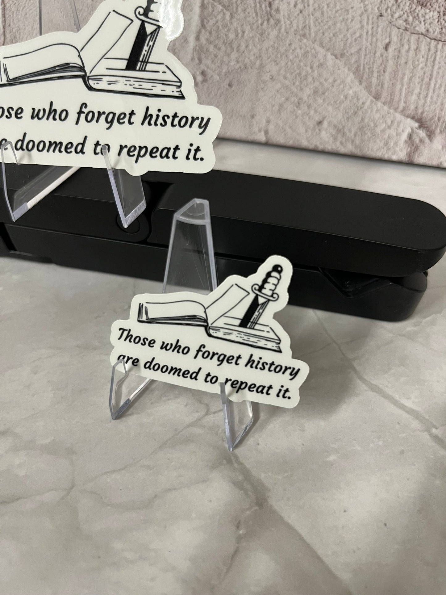 Wednesday Addams History Waterproof Sticker | Book Dagger Quote Vinyl | 2 Size Options | Laptop Yeti Stanley Cooler+