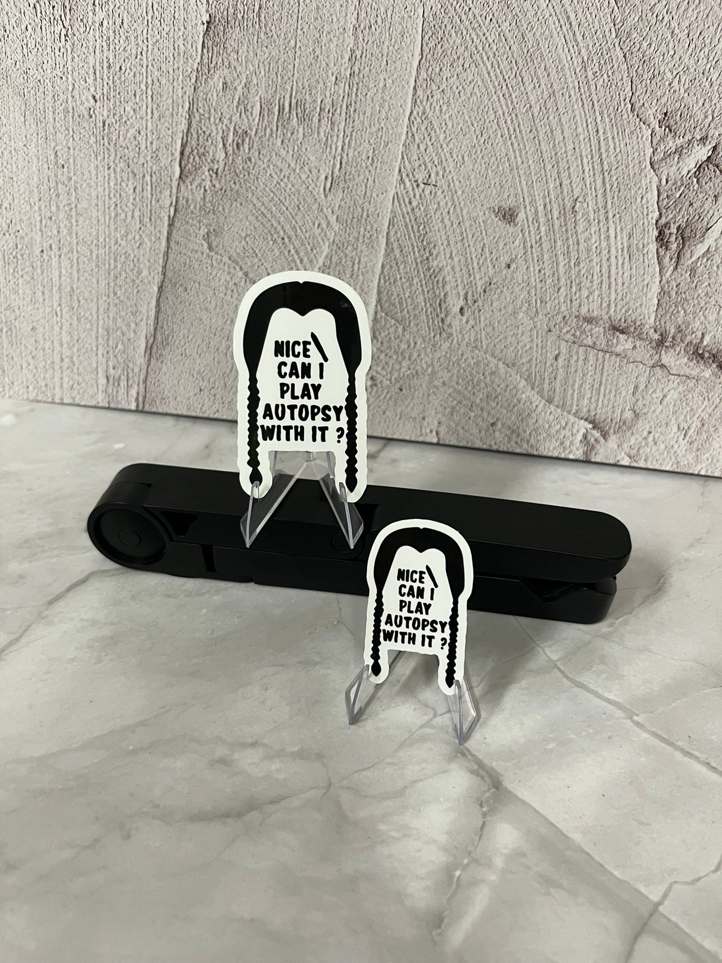 Wednesday Addams Autopsy Waterproof Sticker | Gothic Humor Vinyl | 2 Size Options | Laptop Yeti Stanley Cooler+