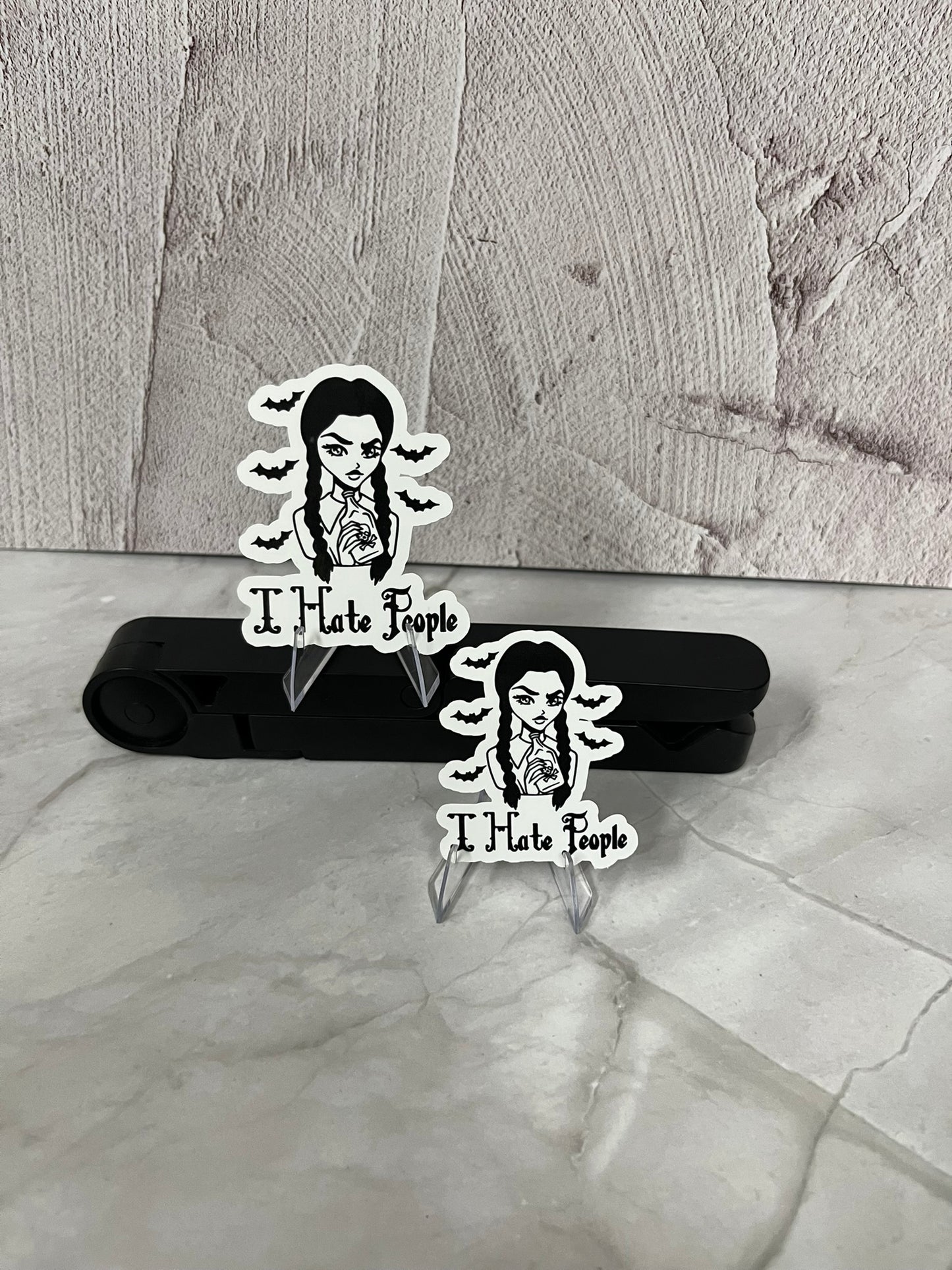 Wednesday Addams I Hate People Waterproof Sticker | Gothic Poison Vinyl | 2 Size Options | Laptop Yeti Stanley Cooler+