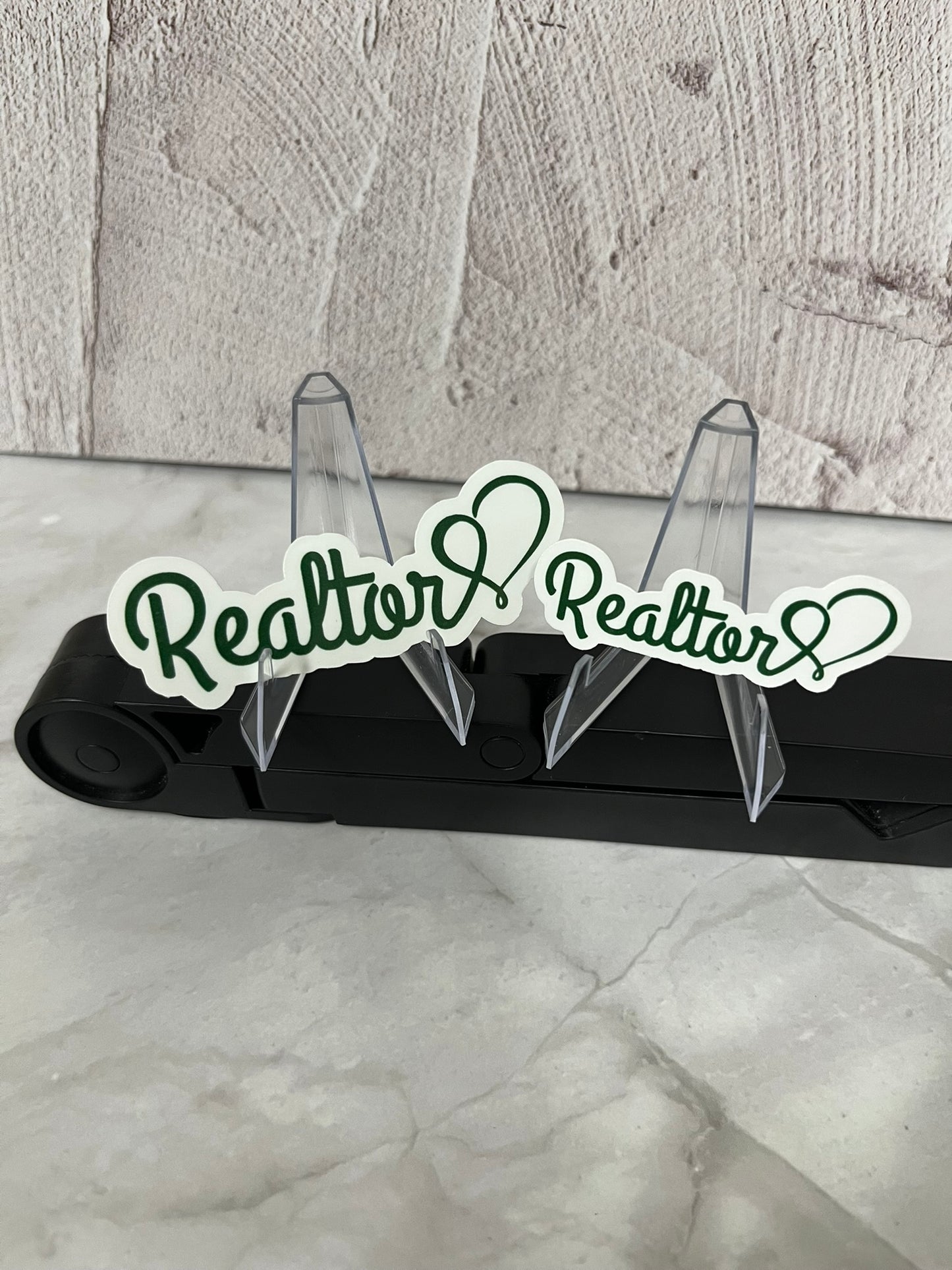 Realtor Heart Script Waterproof Sticker | Real Estate Vinyl | 8 Color & Size Options | Laptop Yeti Stanley Cooler+
