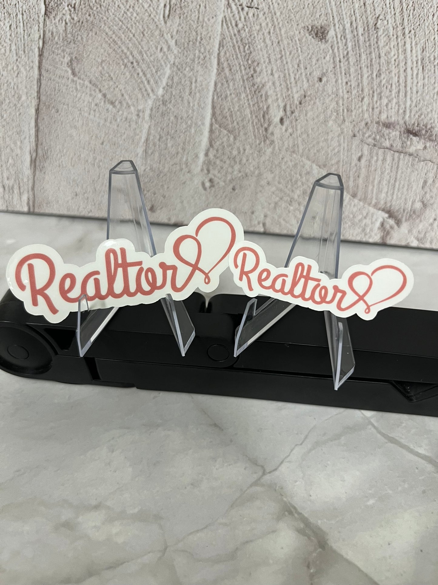 Realtor Heart Script Waterproof Sticker | Real Estate Vinyl | 8 Color & Size Options | Laptop Yeti Stanley Cooler+