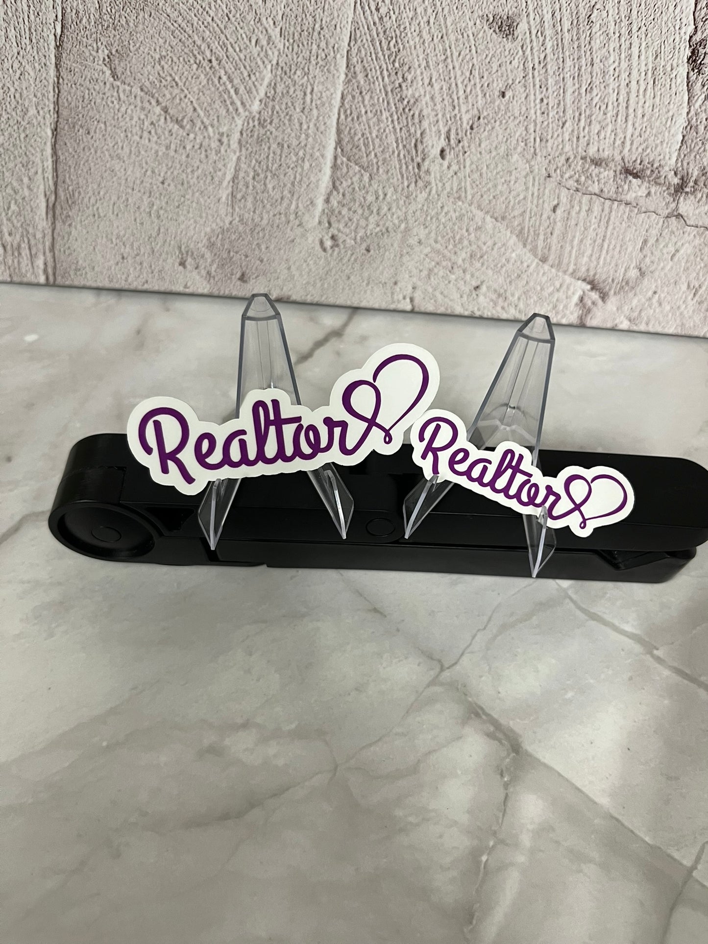 Realtor Heart Script Waterproof Sticker | Real Estate Vinyl | 8 Color & Size Options | Laptop Yeti Stanley Cooler+