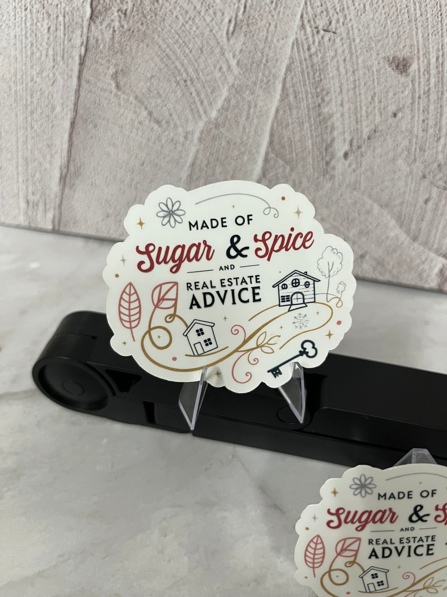 Sugar Spice Real Estate Waterproof Sticker | Agent Advice Vinyl | 2 Size Options | Laptop Yeti Stanley Cooler+