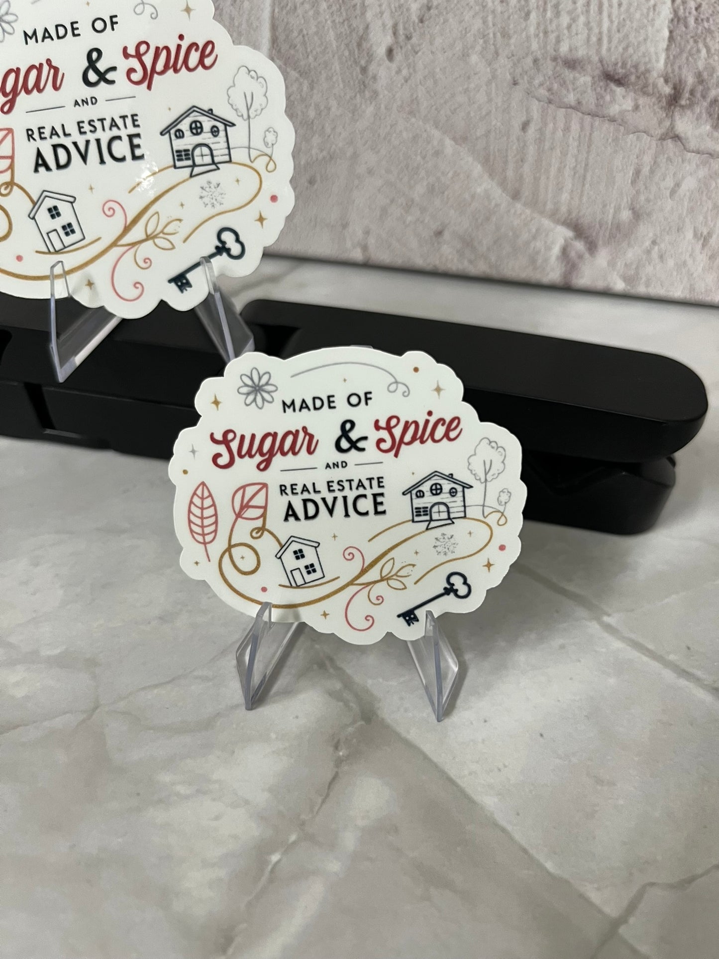 Sugar Spice Real Estate Waterproof Sticker | Agent Advice Vinyl | 2 Size Options | Laptop Yeti Stanley Cooler+