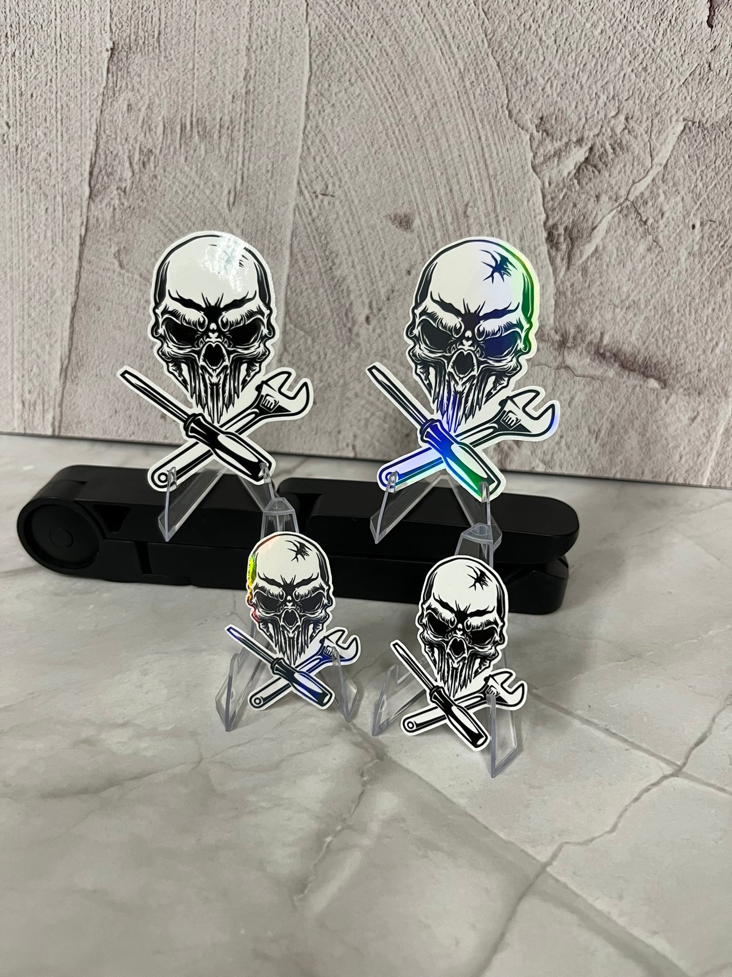 Mechanic Skull Tools Waterproof Sticker | Gear Head Vinyl | 4 Size & Finish Options | Laptop Yeti Stanley Cooler+