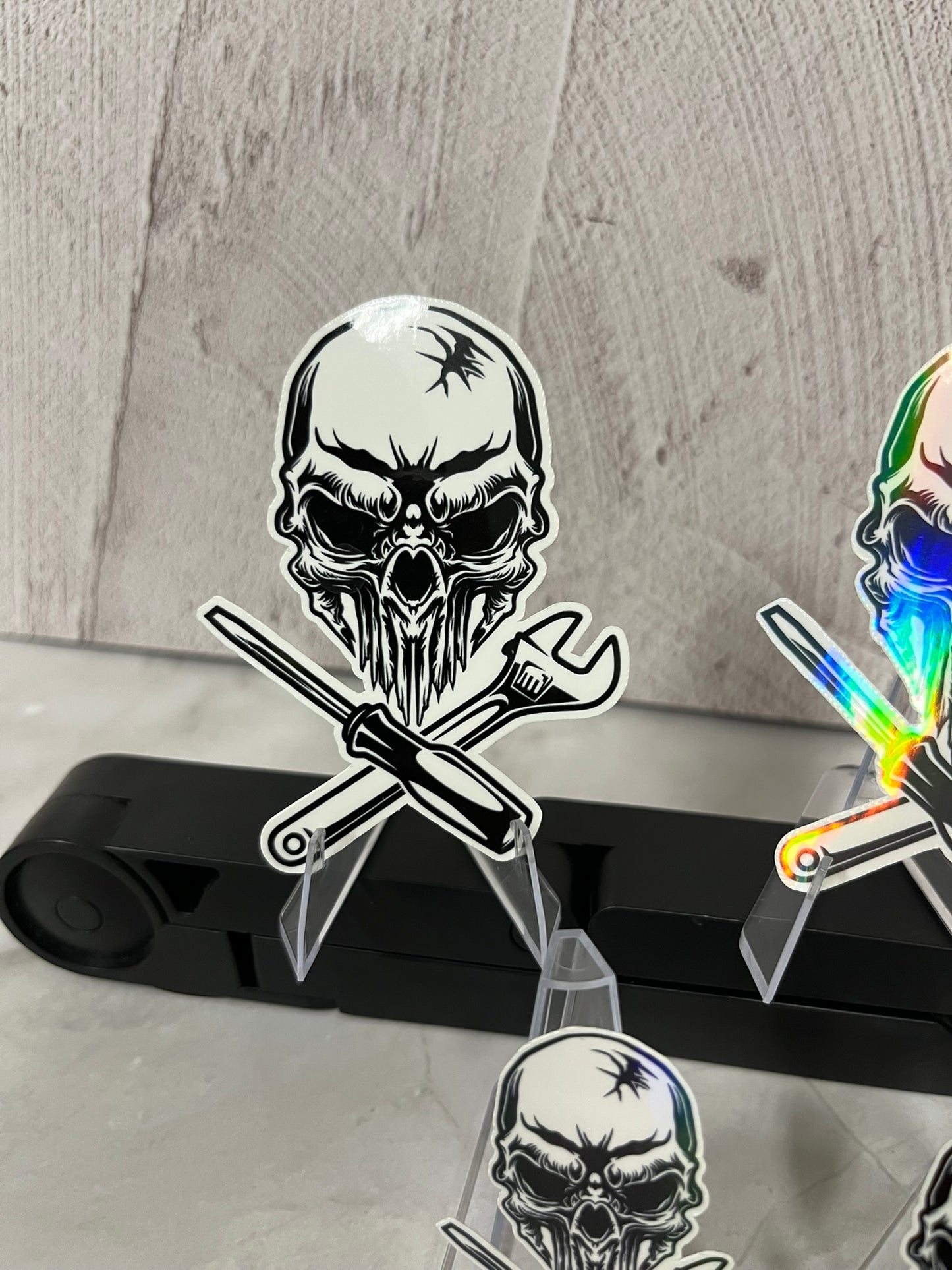 Mechanic Skull Tools Waterproof Sticker | Gear Head Vinyl | 4 Size & Finish Options | Laptop Yeti Stanley Cooler+