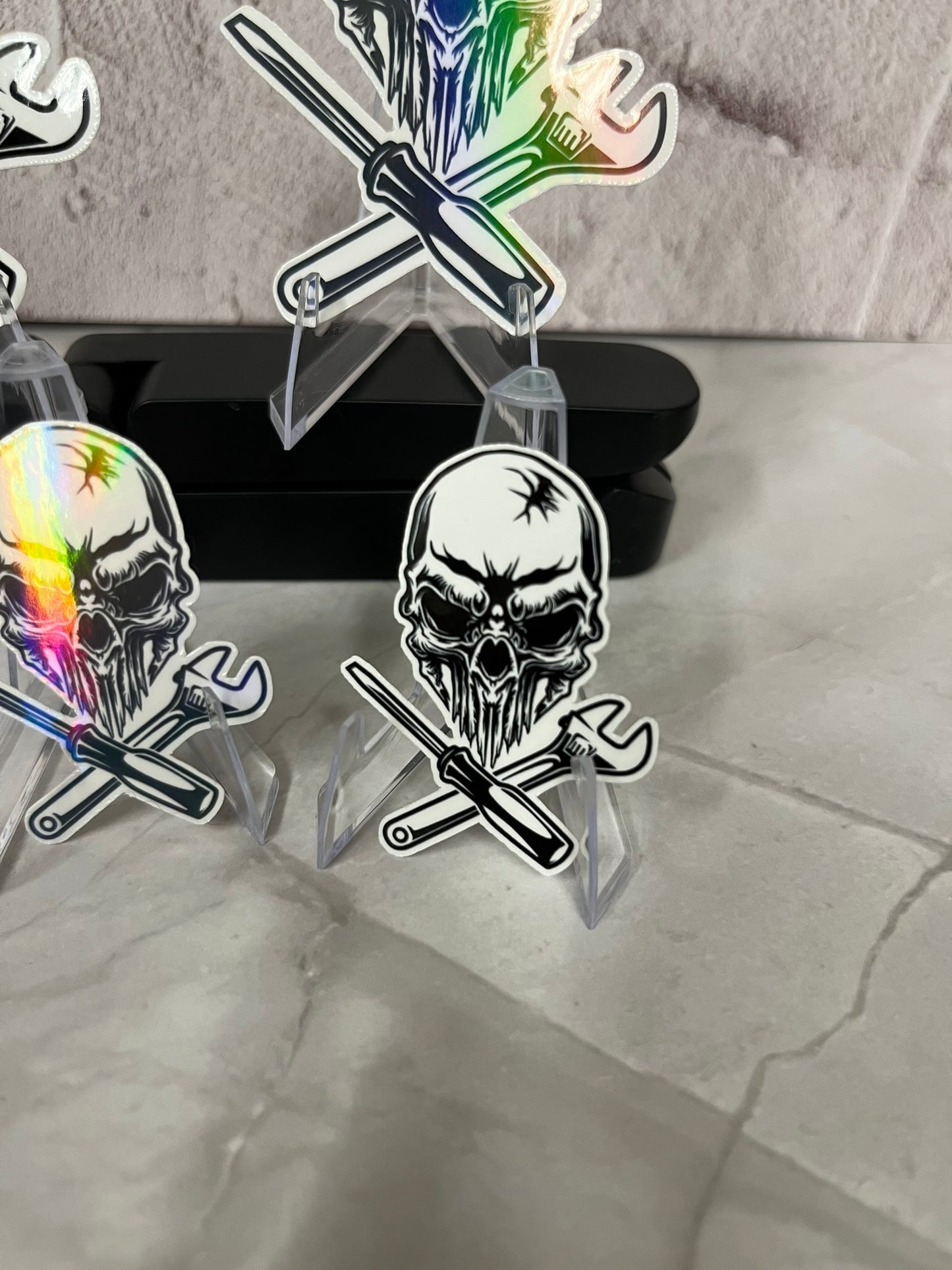 Mechanic Skull Tools Waterproof Sticker | Gear Head Vinyl | 4 Size & Finish Options | Laptop Yeti Stanley Cooler+