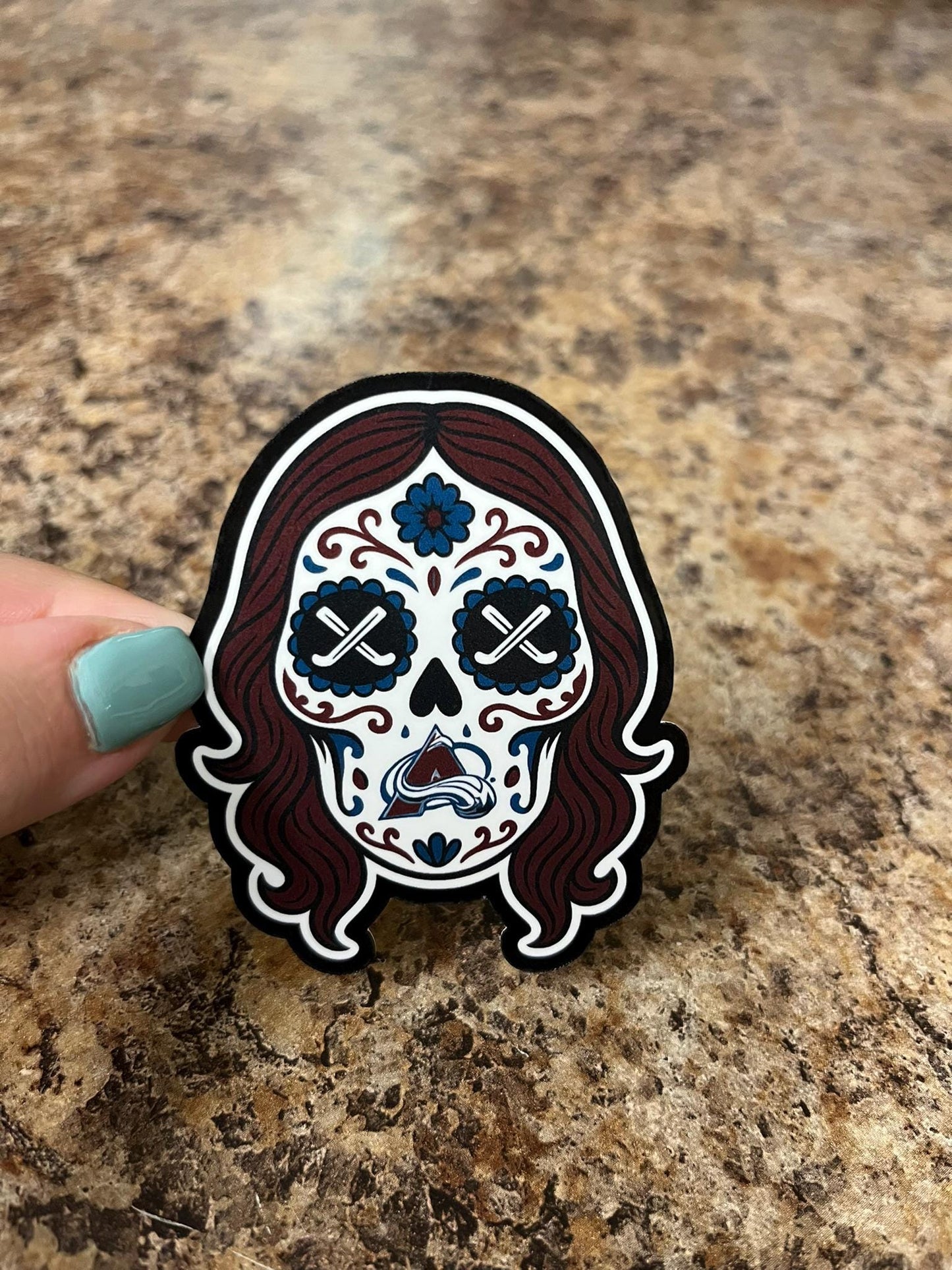 Hear Nothing See Nothing Speak Nothing But Avalanche Sticker Colorado Avalanche Sugar Skull Hockey Fan Sticker Laminated Waterproof