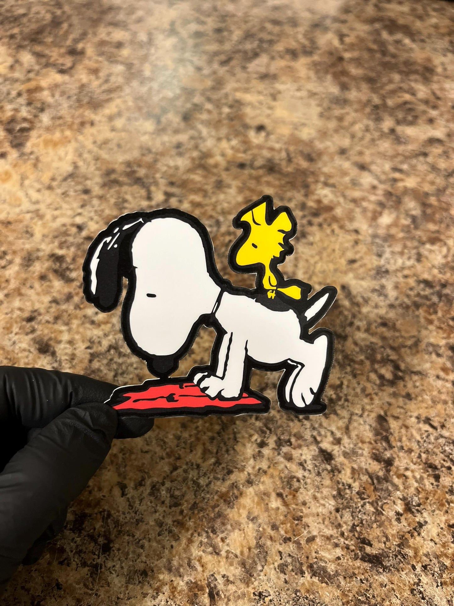 Workout Snoopy with Trainer Woodstock Sticker | Beagle Fitness Art | Personal Bird Coach Decal | 2.5"x3"