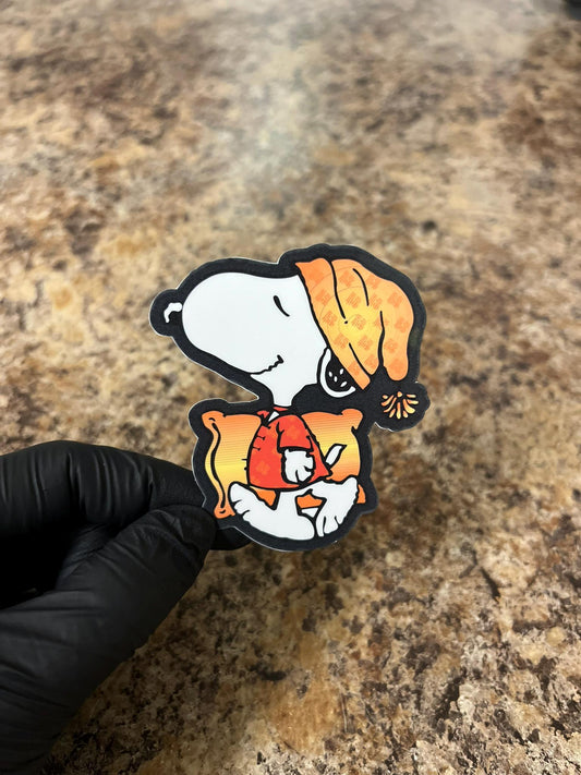 Cozy Bedtime Snoopy Sticker | Snuggly Beagle Pillow Art | Comfy Sleep Night Hat Decal | 2.75"x2.25"