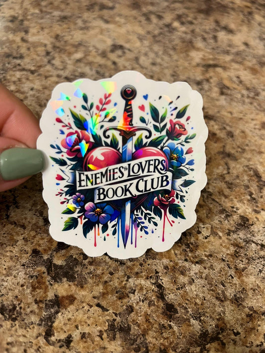 Enemies to Lovers Book Club Sticker | Romance Reader Decal | Bookish Trope Art | 3"x2.5"