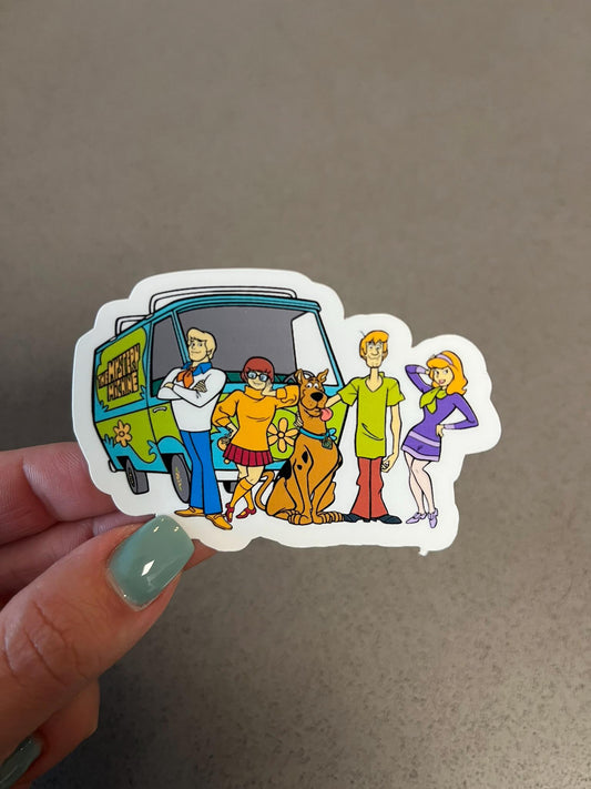 Scooby-Doo Gang Sticker Mystery Machine Friends Waterproof Vinyl Sticker for Stanley Yeti Laptop Water Bottle Scooby Doo