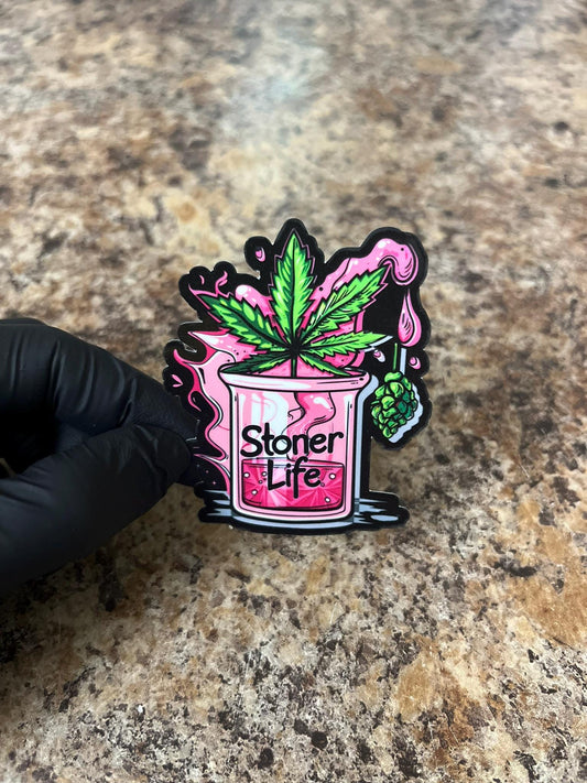 Cannabis Potion Bottle Sticker | Magical Marijuana Elixir Art | Weed Witch Apothecary Decal | 2.5"x2.25"