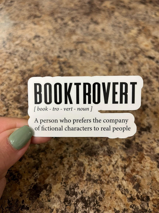 Booktrovert Vinyl Sticker | Fiction Lover Sticker | Bookworm Sticker | Introvert Book Sticker | Reader Gift | Bookish Definition Sticker