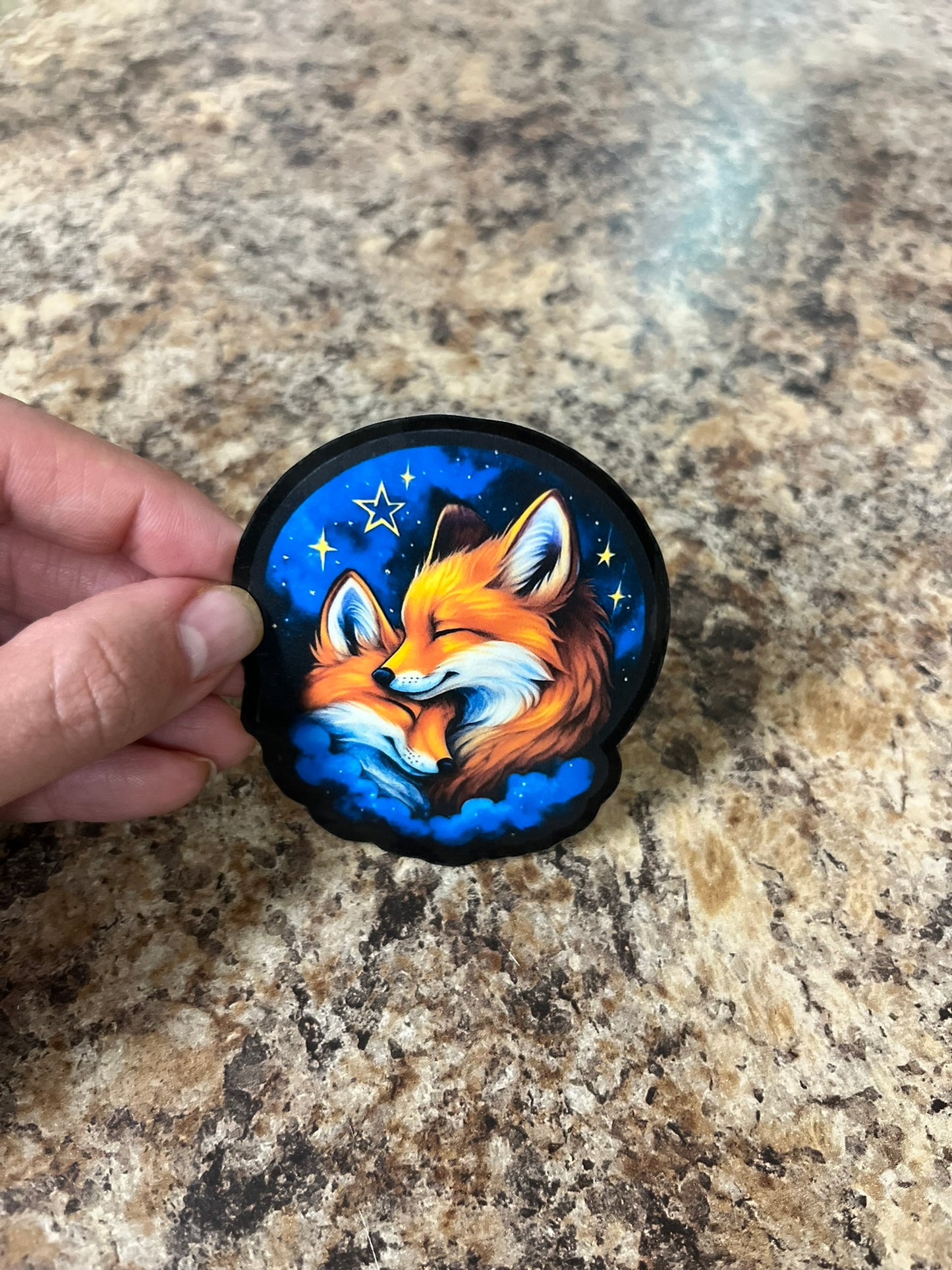 Foxes Love Written in Stars Waterproof Sticker | Cosmic Night Vinyl | 2 Size Options | Laptop Yeti Stanley Cooler+