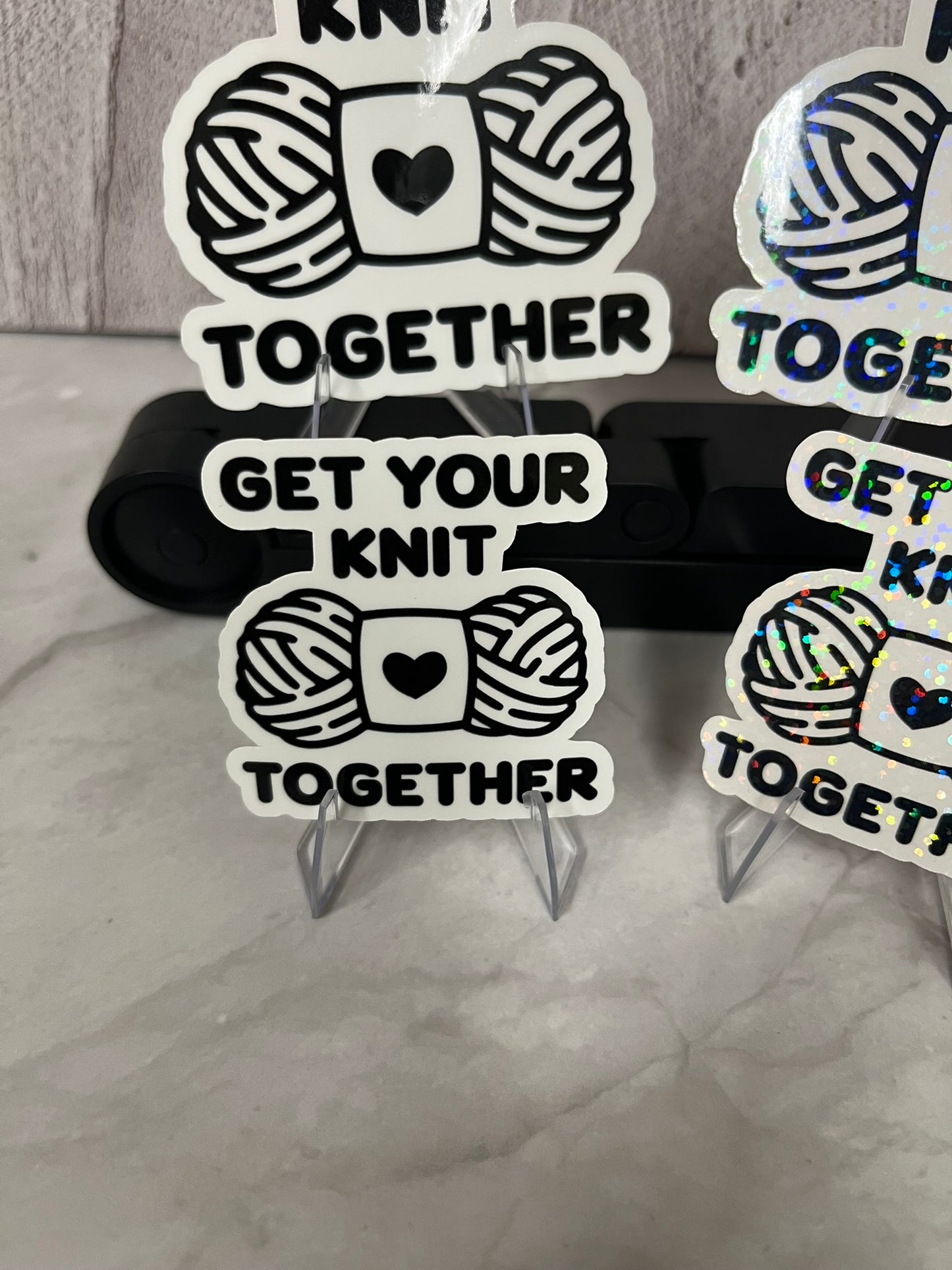 Get Your Knit Together Waterproof Sticker | Yarn Heart Vinyl | 4 Size & Finish Options | Laptop Yeti Stanley Cooler+