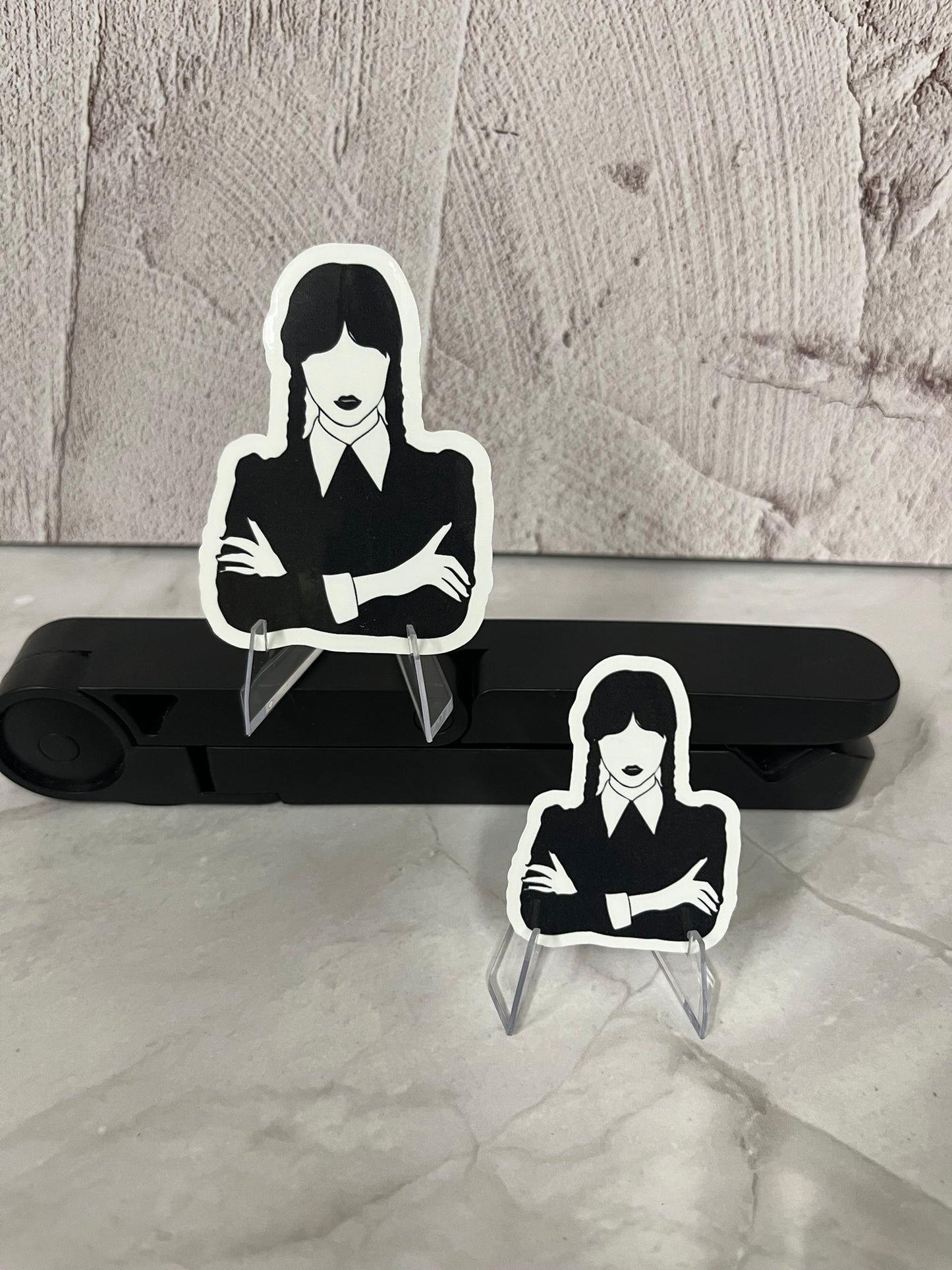 Wednesday Addams Arms Crossed Waterproof Sticker | Gothic Girl Vinyl | 2 Size Options | Laptop Yeti Stanley Cooler+