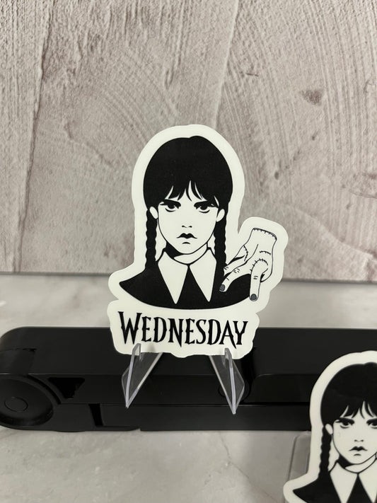 Wednesday Addams & Thing Waterproof Sticker | Gothic Duo Vinyl | 2 Size Options | Laptop Yeti Stanley Cooler+