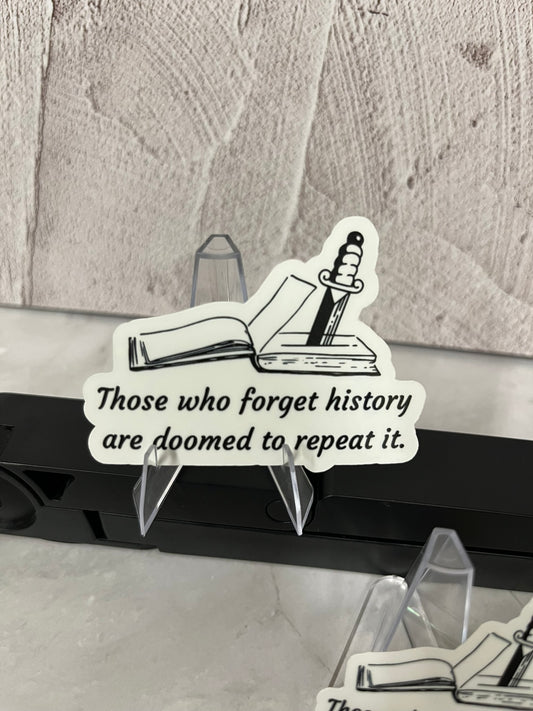 Wednesday Addams History Waterproof Sticker | Book Dagger Quote Vinyl | 2 Size Options | Laptop Yeti Stanley Cooler+