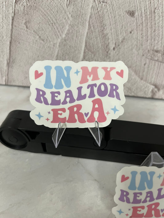 In My Realtor Era Waterproof Sticker | Real Estate Vinyl | 2 Size Options | Laptop Yeti Stanley Cooler+