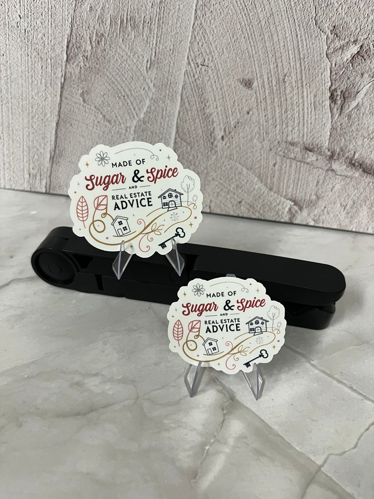 Sugar Spice Real Estate Waterproof Sticker | Agent Advice Vinyl | 2 Size Options | Laptop Yeti Stanley Cooler+
