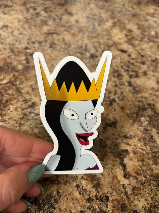 Queen Oona Disenchantment Sticker 3"x1.75" – Royal Sass Vinyl Sticker Dankmire the Pirate Queen and Stepmom Supreme of Dreamland