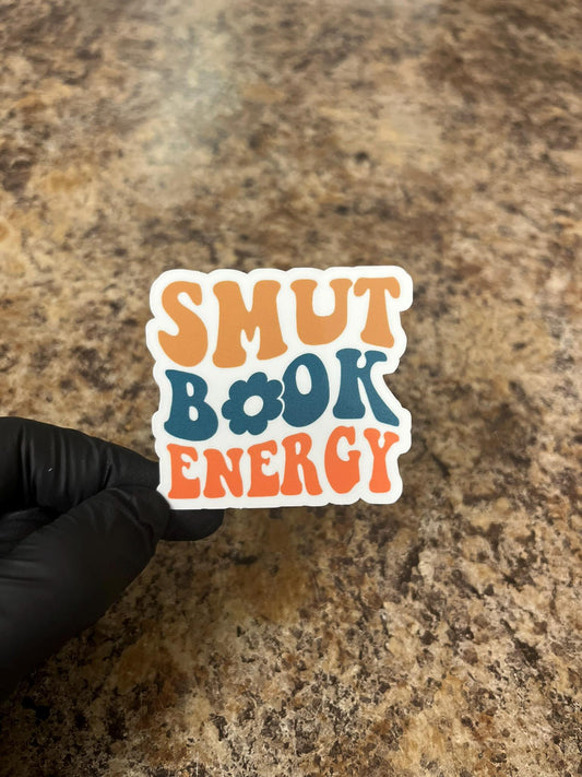 Smut Book Energy Retro Sticker | Spicy Romance Reader Vibes Art | 70s Style Steamy Book Decal | 2"x2"