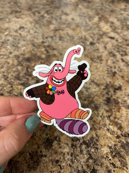 Bing Bong Inside Out Waterproof Vinyl Sticker Cute Cartoon Elephant Sticker for Laptop Water Bottle Planner Gift Imaginary Friend