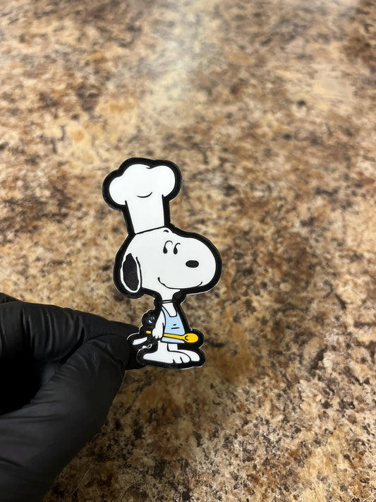 Chef Baker Bakery Snoopy Kitchen Sticker | Cooking Beagle Art | Peanuts Culinary Master Decal | 2.75"x2.5" Pastries Baking Gluten Free